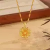 Colar Pingente Flor para Mulheres 2025 Novo Estilo Chinês Design Vazado Nicho Florindo Riqueza Corrente Clavícula