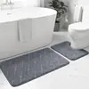 Alfombrilla de Piso para Baño con Rejilla de Diamante en Relieve Engrosada Alfombrilla de Piso de Vellón de Coral Almohadilla para Pies de Inodoro en Forma de U Juego de Dos Piezas Felpudo para Puerta de Baño