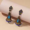 Pendientes de campana de aleación de estilo bohemio para mujer, pendientes vintage con gotas de aceite de diamante, estilo étnico, joyería para las orejas, punto transfronterizo