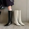 Chao Calçados Plus Size Tamanho 40-47 2026 Outono Salto Médio Botas Altas Femininas Comércio Exterior Botas Femininas Botas Acima do Joelho Femininas