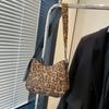 Casual Commuter Grande Capacidade Leopard Print Bag Feminino 2024 Nova Outono e Inverno All-match Crossbody Bag Bolsa de Ombro Único Pequena Bolsa Quadrada