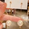 Pendientes elegantes de perlas que combinan con todo, estilo coreano, con aguja de plata S925, nuevos y sencillos pendientes largos de moda.