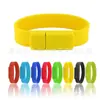 Al por mayor pulsera unidad USB 8G cinta de silicona memoria flash USB 16g pulsera de moda unidad USB 32G pulsera de silicona para muñeca