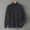 Suéter de Cuello Alto 100% Lana Pura para Hombre, Suéter de Manga Larga Otoño e Invierno, Suéter Holgado de Cachemira, Capa Base Tejida Engrosada para Jóvenes