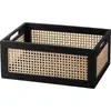 Cesta de Armazenamento de Madeira Maciça de Rattan Cesta de Armazenamento de Mesa Caixa de Lanches Cesta de Armazenamento para Diversos Cosméticos Organizador de Armazenamento Caixa de Armazenamento