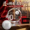 Monedas de plata con incrustaciones conmemorativas hechas a medida, adornos de cristal para regalos, recuerdos de aniversario corporativo, trofeos de moneda de plata con incrustaciones de cristal