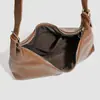 Bolso de Mujer Otoño e Invierno Bolso Baguette Texturizado 2026 Nuevo Estilo Marrón Melange Bolso de Axila Bolso de Mano Bolso Cruzado al Hombro