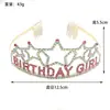 Faixa de cabelo de strass europeia e americana para MENINA DE ANIVERSÁRIO coroa de menina de aniversário