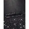 Tamanho europeu [Masculino Transfronteiriço] Calça jeans preta masculina não elástica estilo rua com detalhes brilhantes, adequada para todas as estações