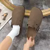2025 Novo Modelo de Exportação Tamanho Grande Sapatos Femininos Birkenstock Chinelos de Cortiça de Sola Grossa Chinelos de Dedo de Salto Baixo Sapatos Romanos Casuais Femininos