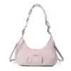 Bolso Cruzado de Hombro con Pliegues para Mujer Estilo Coreano Nuevo, Color Sólido de Gama Alta, Moda Casual Versátil, Bolso Cruzado de Nicho
