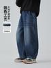 Haima Roupas Infantis 2025 Inverno Novo Jeans de Inverno Espessado com Forro de Fleece para Crianças Maiores, Calças Largas Soltas