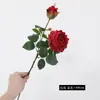 Flores Artificiais de Alta Qualidade Estilo Europeu Rosa Retro de 2 Cabeças com Borda Queimada Buquê Adereços de Decoração de Casamento Flor Artificial Transfronteiriça Flor Artificial