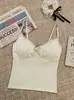 Camisola de Encaje Patchwork con Escote en V Estilo Francés con Copas, Corte Ajustado, Sexy, Espalda Hermosa, Ropa Exterior para Mujer