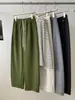 Pantalones de pierna ancha con cordón suelto cepillados estilo guadaña para mujer 26 Otoño Invierno Nuevo Estilo Adelgazantes Versátiles Rectos Casuales Pantalones de longitud al suelo