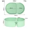 Caixa de almoço de silicone para trabalhadores de escritório, conjunto de caixa de almoço para aquecimento específico no micro-ondas, caixa de conservação dividida, bento box de grau alimentício