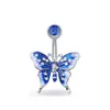 Suministro Directo de Fábrica Venta Caliente Anillo de Ombligo de Mariposa Pieza de Pegamento Brillante Creativa Clavo de Ombligo Joyería de Piercing Corporal Venta al por Mayor