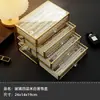 Caja de Almacenamiento Transparente de Gran Capacidad para Bolígrafos con Veta de Madera de Nogal Negro, Caja Vintage para Almacenamiento y Exhibición de Papelería, Caja de Gabinete a Prueba de Polvo