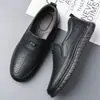 Zapatos de Cuero para Hombre 2026 Modelo Nuevo Piel Genuina Suela Blanda Resistentes al Desgaste Transpirables Casual Antideslizantes de Negocio Slip-On Zapatos Casuales para Hombre