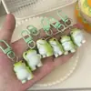 Chaveiro de Sapo Estéreo Cor Sólida Fofo e Fofo Pingente Divertido de Bolsa de Menina Desenho Animado Acessórios de Presente para Casais Melhores Amigos