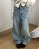 Estilo fleece Jeans retos lavados retrô azul claro azul escuro outro padrão de pelo de coelho tecido