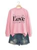 Amor amor Amazon ebay Día de San Valentín Nuevo Suéter Pulóver Casual Elegante de Cuello Redondo para Mujer
