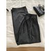 Elegantes Pantalones Rectos a Cuadros Finos Negros Grises para Mujer Primavera y Verano Nuevos Sueltos Adelgazantes Versátiles Casuales con Cintura Floja