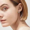 Brincos de Tarraxa Kala Mão Coração Prata Esterlina S925 Estilo Retrô Europeu e Americano para Mulheres, Argola Redonda com Diamantes, Brincos de Moda de Alta Qualidade