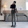 Jeans Stretch de Cintura Alta Cinza Preto Feminino Novo Skinny Outono e Inverno Slim Fit Emagrecedor Forrado com Lã de Chumbo Skinny tipo Caneta