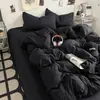 Recomendação Popular de Valor, Conjunto de Lençóis para Cama de Hotel de Quatro Peças, Capa de Edredom para Cama de Dormitório de Estudante e Pousada, Processo Lavado e Escovado
