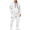 Conjunto de invierno para hombre de estilo casual deportivo europeo y americano, holgado, cálido, con capucha y pantalón casual, en stock