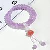 Pulseira de Contas de Ágata Yanyuan Garra de Gato Ametista Lavanda Feminina Nicho de Alta Qualidade Água-marinha Cristal Rosa