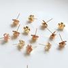 Pendientes de flores tridimensionales con temperamento retro chapados en cobre y plata S925, joyería hecha a mano, accesorios para pendientes, material para pasadores de oreja