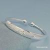 Pulsera de loto de plata esterlina s990 para mujer, pulsera de cuentas abiertas sólidas, estilo étnico de moda, regalo para mamás y personas mayores, regalo festivo.