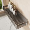 Estante de Baño sin Taladro, Simple Estante de Almacenamiento de Pared para Baño Color Gris Pistola, Estante de Drenaje Multifuncional Montado en Pared