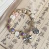 Pulsera de Cerámica Jingdezhen Nuevo Estilo Chino Pequeña Fresca Tejida a Mano para Niñas Arte Estilo Antiguo Pulsera de Abalorios Venta al por Mayor