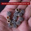 Liga de Prata de Xizang Bicolor Pulseira de Contas Cilíndricas Mantra de Seis Palavras com Furo Grande Contas Soltas Joias Acessórios DIY Materiais