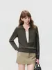 Diseño único, tacto de alta gama, jersey de punto tipo dos piezas para mujer, nueva colección primavera/otoño, corte holgado, adelgazante y casual