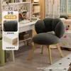 Taburete de maquillaje estilo crema para uso doméstico, silla de tocador para dormitorio de niñas, silla de ocio estable y sin tambaleos para apartamentos de alquiler, silla simple con forma de pétalo