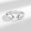Plata Esterlina S925 Pata de Gato Abraza tu Anillo Anillo de Dedo de Gato Estéreo Abierto Lindo Lindo Mascota para Mujer Japonés y Coreano