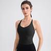 Regata de Yoga Nua Feminina Cruz Cinto Fino Costas Lindas Roupa Íntima Esportiva Justa Slim Respirável Fitness Corrida Top