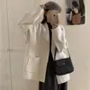 Cárdigan de punto gris nuevo de principios de otoño, estilo holgado y relajado, longitud media, diseño versátil, abrigo suéter para mujer