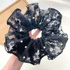 Anillo para el Cabello de Encaje de Malla con Perlas de Anillo Grande de Alta Elasticidad 2025 Nuevo Anillo para la Cabeza de Onda Hueca