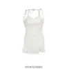 Traje de baño de una pieza estilo coreano retro con encaje, push-up para busto pequeño, que cubre el abdomen, adelgazante, estilo Chanel, falda sexy, traje de baño para vacaciones