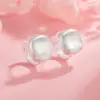 Brincos quadrados escovados simples geométricos estilo coreano estética fria feminino metal toque de alta qualidade estilo explosivo brincos versáteis para o dia a dia