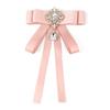 Broche Decorativo de Lazo Negro con Pedrería para Camisa de Mujer Estilo Academia Coreana Pin para Cuello de Camisa Accesorios