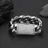 Joias Hip-Hop Transfronteiriças Europeias e Americanas Zircônia Fivela Flip Brilhante Pulseira Cubana Acessórios Mais Vendidos Ouro 18K Pulseira Masculina