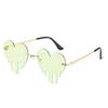 Gafas de sol para mujer, nueva moda, personalidad, tendencia, amor, lágrimas, gafas de diamantes, montura metálica sin borde, gafas de sol al por mayor