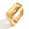 Moda Europea y Americana Minimalista Nicho Más Vendido Joyería de Anillo Acero Inoxidable Chapado en Oro de 18 Quilates Personalizado Cuadrado Geométrico Anillo
