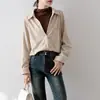 Foto Real En Stock Camisa de Rayas para Mujer, Nuevo Estilo Otoño e Invierno 2025, Camisa Base Gruesa para Capas, Top de Alta Gama